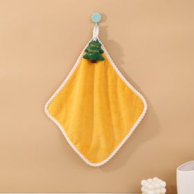 Coral Velvet Santa Wipes Hand Towels (Option: Yellow-30x30cm)