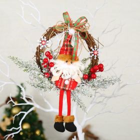 Christmas Decorations WreathWindow Arrangement Door Hanging (Option: Small old man)