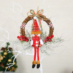 Christmas Decorations WreathWindow Arrangement Door Hanging (Option: Small Snowman)