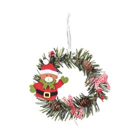 Christmas Wreath Pendant Snowman Elk Round PVC Pendant (Option: Xiaoxiong)