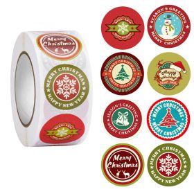 Christmas Decoration Gift Wrap Stickers (Option: Picture color D-25MM)