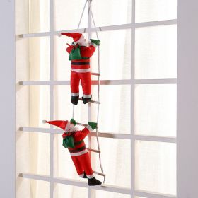 Christmas Ornaments Santa Claus Ladder (Option: Two person ladder-Santa Claus is 25cm long)