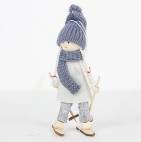 Creative Christmas Decoration Wooden Ski Doll (Option: F)