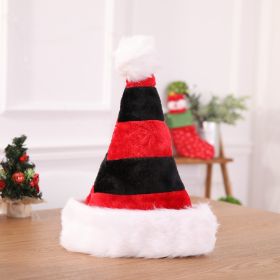 Fashion Double-layer Plush Christmas Decoration Hat (Option: Red and black)