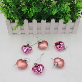 Christmas Decoration Peach Heart Painted Pendant (Color: Pink)