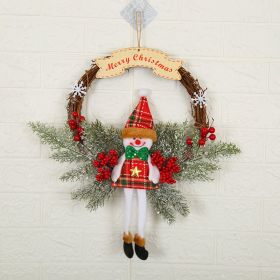 Christmas Decorations WreathWindow Arrangement Door Hanging (Option: Large snowman)