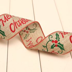 Christmas Printed Polka Dot Linen Webbing Decoration (Option: C-2M)