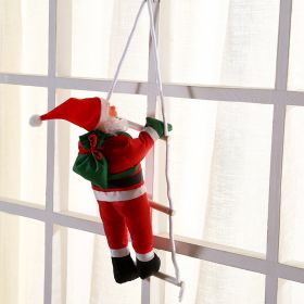 Christmas Ornaments Santa Claus Ladder (Option: One man ladder-Santa Claus is 30cm long)