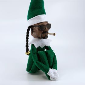 Snoop On A Stoop Christmas Elf Doll Bent Christmas Elf Doll For Home Decoration New Year Gifts Birthday Gifts (Option: Latex green)