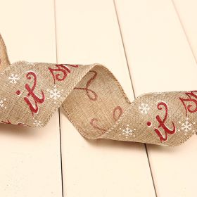 Christmas Printed Polka Dot Linen Webbing Decoration (Option: D-2M)