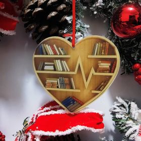 Holiday Decoration Christmas Tree Ornaments Acrylic Pendant Heart-shaped Bookshelf (Option: 3Style)