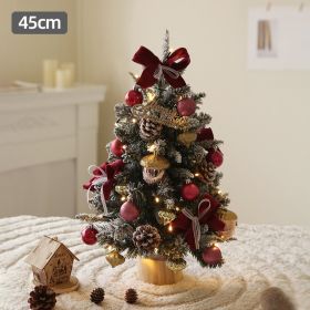 Desktop Christmas Tree Set 45CM Window Decoration Mini Ornaments (Option: Red-45cm)