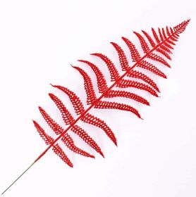 Christmas Tree Decoration Gold LeavesGolden Powder Olive Branch Birdtail (Color: Red)