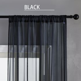 Modern And Simple Pure Color Cotton And Linen Window Screen (Option: Black-100x130cm)