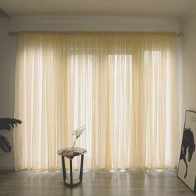 Simple And Modern Balcony Solid Color Gauze Curtain (Option: Gold-1x2.7Hook)