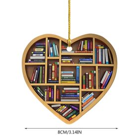 Holiday Decoration Christmas Tree Ornaments Acrylic Pendant Heart-shaped Bookshelf (Option: 1Style)