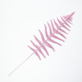 Christmas Tree Decoration Gold LeavesGolden Powder Olive Branch Birdtail (Color: Pink)