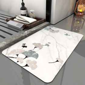 Super Absorbent Bath Rug Quick Drying Non-slip Bathroom Mat Bath Tub Side Area Floor Mats Diatomite Home Doormat Kitchen Carpet (Color: Ginkgo, Specification: 500MMx700MM)