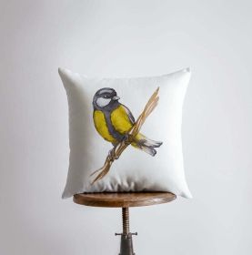 Watercolor Yellow Crest | Gifts | Brid Prints | Bird Decor |Accent Pillow Covers | Throw Pillow Covers | Pillow | Room Decor | Bedroom Decor (Dimensions: 18x18, Cover & Insert: Cover only)