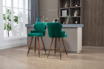 COOLMORE Swivel Bar Stools with Backrest Footrest ; with a fixed height of 360 degrees (Color: as Pic)