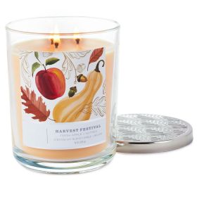 Perfect Present Indoor/Outdoor Home Decor 3-Wick 16 oz Jar Candle (Color: As pic show, Type: Harvest)