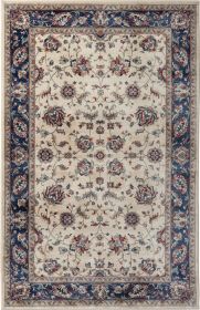 Stylish Classic Pattern Design Traditional Bordered Floral Filigree Area Rug (Color: Ivory|Beige|Blue|Red, size: 9'-6" X 12'-9")