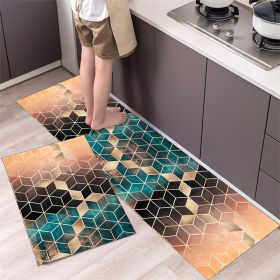 Kitchen Entrance Floor Mat Non Slip Long Strip Geometry Pattern Bathroom Rug (Main Color: Style 7, size: 40 x 60 cm)