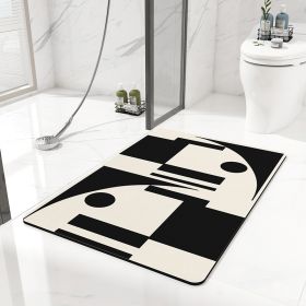 Entrance Doormat Modern Non Slip Bath Mat Absorbent Foot Mat Geometry Bathroom Carpet (Main Color: Style 2, size: 60 x 90 cm)