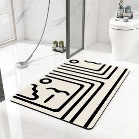 Entrance Doormat Modern Non Slip Bath Mat Absorbent Foot Mat Geometry Bathroom Carpet (Main Color: Style 1, size: 60 x 90 cm)