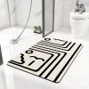 Entrance Doormat Modern Non Slip Bath Mat Absorbent Foot Mat Geometry Bathroom Carpet