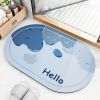 Modern Floor Mats Super Absorbent Bath Mat Non Slip Diatom Mud Bathroom Mat