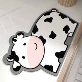 Home Decor Entrance Doormat Diatom Mud Floor Mats Bathroom Cartoon Mat (Main Color: White & Black, size: 50 x 80 cm)