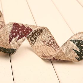 Christmas Printed Polka Dot Linen Webbing Decoration (Option: A-2M)