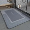 Absorbent Bathroom Rug Quick Drying Bath Shower Rug Non Slip Diatom Mud Floor Mat