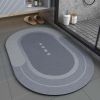 Absorbent Bathroom Rug Quick Drying Bath Shower Rug Non Slip Diatom Mud Floor Mat