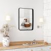 Rectangular Wall Mount Bathroom Mirror with Solid Steel Frame