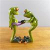 NORTHEUINS Resin Leggy Couple Frog Figurine Modern Creative Wedding Animal Statue for Interior Home Desktop Decor Accessories