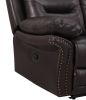 Global United Leather Air Upholstered Reclining Chair with Fiber Back