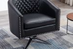 COOLMORE Swivel Barrel chair living room chair with nailheads and Metal base