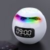 Wireless Portable Speaker With Clock Alarm & Human Body Induction, Color Atmosphere Light, Waterproof Small Speaker With Light Card