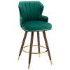 COOLMORE Swivel Bar Stools with Backrest Footrest ; with a fixed height of 360 degrees