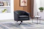 COOLMORE Swivel Barrel chair living room chair with nailheads and Metal base