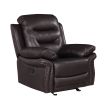 Global United Leather Air Upholstered Reclining Chair with Fiber Back