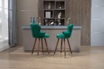 COOLMORE Swivel Bar Stools with Backrest Footrest ; with a fixed height of 360 degrees