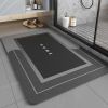 Absorbent Bathroom Rug Quick Drying Bath Shower Rug Non Slip Diatom Mud Floor Mat