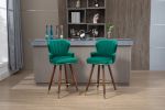 COOLMORE Swivel Bar Stools with Backrest Footrest ; with a fixed height of 360 degrees