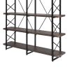 Home Office 5 Tier Bookshelf, Industrial Bookcase for Office with Metal Frame, X Design Etageres Storage Shelf