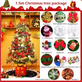 Christmas Tree Xmas Home Decorations Ornaments LED Light Decor (Option: 1.5m)