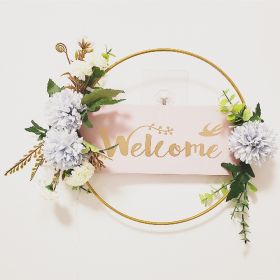 Welcome Sign Window Wall Decoration Garland (Option: Pink small)